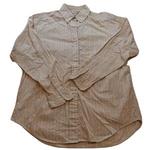 Brooks Brothers Size 6 Women's Long Sleeve Light Yellow/White Pinstripe Shirt